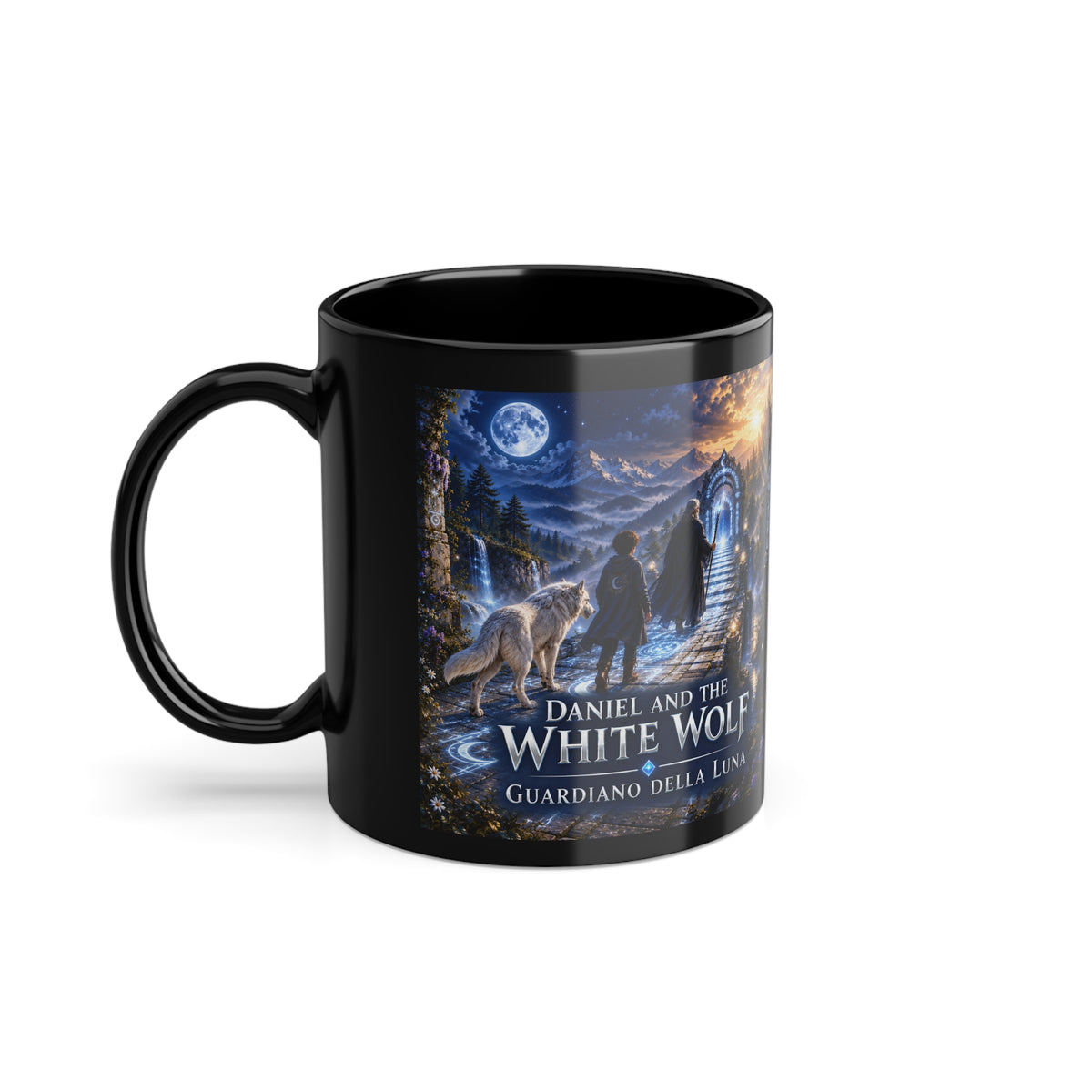Tazza nera "Il Sentiero della luna - Il mondo di Daniel
